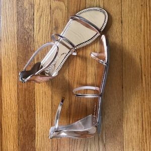 Liliana Metallic Rose Gold Ankle Strap Sandals size 9